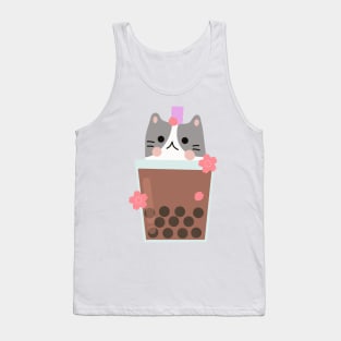 Cat Boba Tea Tank Top